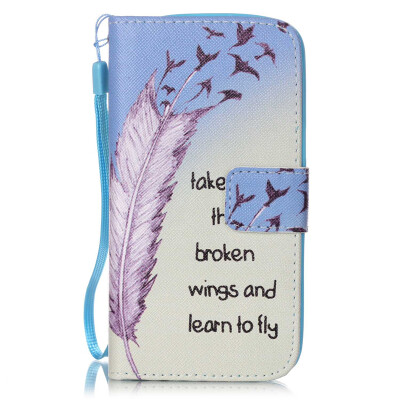 

Feathers&Birds Design PU Leather Flip Cover Wallet Card Holder Case for LG K4