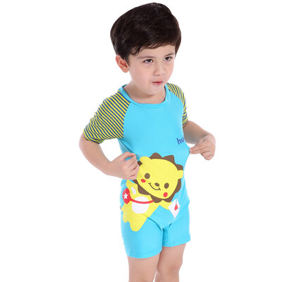 

hugmii children swimsuit boys&girls cartoon baby piece body sunscreen surf clothing FCIT0272 lion 130 yards