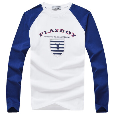 

Playboy PLAYBOY T-shirt Men's round necklace long sleeve t-shirt 16057PL2904 blue 2XL