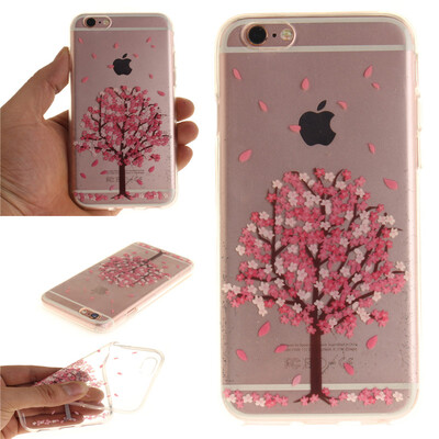 

Cherry tree Pattern Soft Thin TPU Rubber Silicone Gel Case Cover for IPHONE 66S