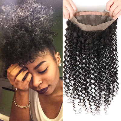 

Brazilian Curly Hair 360 Lace Frontal 22*4*2 360 Brazilian Frontals 360 Frontal Lace Virgin Hair With Baby Hair Free Shipping