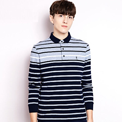 

DANCING WOLVES Men T-shirt Turn Down Long Sleeve Polo Shirt