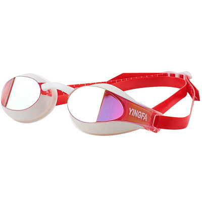 

YINGFA goggles racing bright chrome swimming goggles men&women universal swimming goggles Y689AF V red