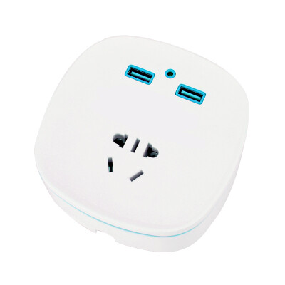 

Benjani Universal switch plugs portable dual USB plug board board creative travel row row mini converter green
