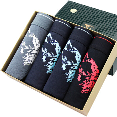 

SEPTWOLVES D3501-4 Mens Pure Cotton Waistline Breathable Sports Briefs Multicolor XXL 4pcs