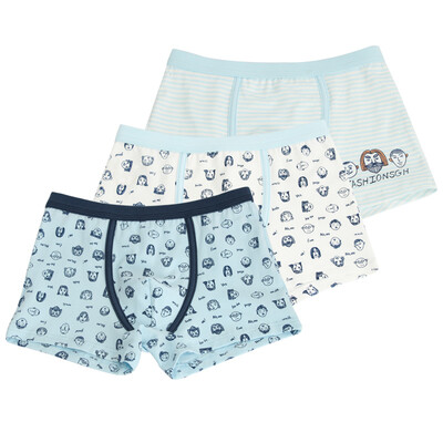 

Red beans Hodo children&39s underwear male flat angle in the waist breathable large child 95 cotton comfortable four pants 3 boxed HDK783 blue&white 120