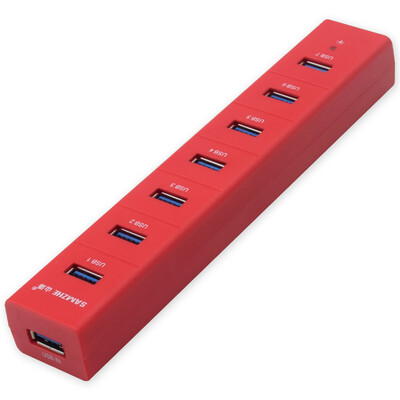 

Shanze (SAMZHE) JXQ-007G USB Splitter USB3.0 High-speed expansion 7-port HUB hub Desktop computer Notebook PC One towed seven-band supply line Fruit green