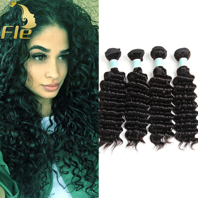 

Mongolian Deep Wave Hair Waves Extensions 4Bundles Smooth Natural Color 8-28inch Hair Density 120%
