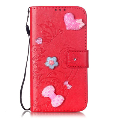 

Red Flower Design PU Leather Flip Cover Wallet Card Holder Case for IPOD TOUCH 5 6