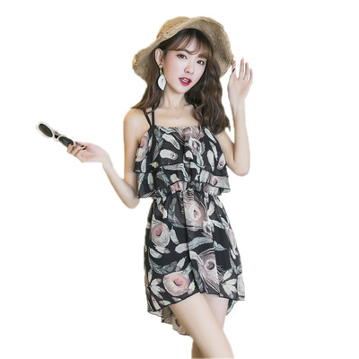 

SEAROCK swimsuits women split bikini three-piece skirt small chest gather blouse was thin cover belly sexy ladies hot spring swimwear SM006 L code