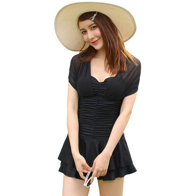 

Qihai QIHAI 6116-7 new swimsuit female steel care sexy back to the hot spring was thin swimsuit piece body skirt cover cover Korean version purple XXL code