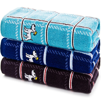 

Sanli cotton net grid embroidered facial towel 3 installed wash towel independent packaging 34 × 75cm