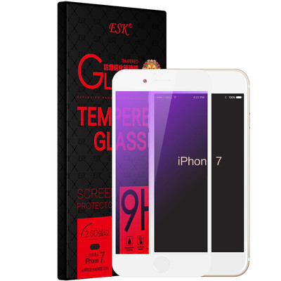 

ESK iPhone8 / 7 закаленная пленка 8/7 закаленная стеклянная пленка анти-синяя полноэкранная высокая четкость взрывозащищенный мобильный телефон защитная пленка JM2-white