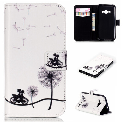 

Bike&dandelion Design PU Leather Flip Cover Wallet Card Holder Case for SAMSUNG Galaxy J1 Ace