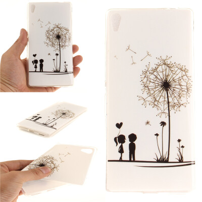 

Lovers and dandelion Pattern Soft Thin TPU Rubber Silicone Gel Case Cover for SONY Xperia C6