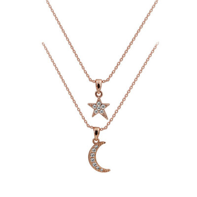 

Yoursfs® Classic Moon with Star Pendent 18K Rose Gold Plated Necklace for Women
