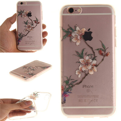 

Azalea Pattern Soft Thin TPU Rubber Silicone Gel Case Cover for IPHONE 66S