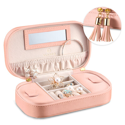 

Blue DO) jewelry box small gift boxed European style tassel jewelry store box girl girlfriend gift cherry powder