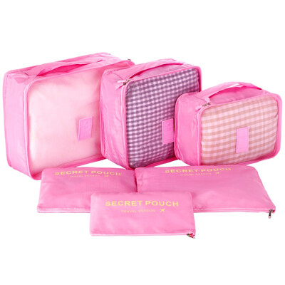 

[Jingdong supermarket] Jingtang Korean version of the waterproof travel luggage storage bag 6 sets of pink