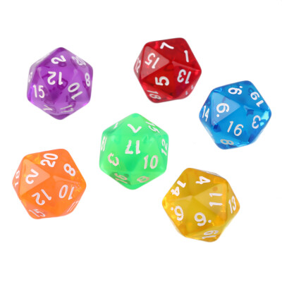 

6pcs / Set Игры Мульти Стороны Dice D20 Gaming Кубики игры играть Смешанные цвета