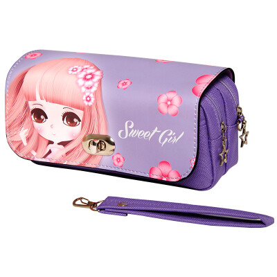 

Shaoze Culture Simple Creative Large Capacity Canvas Pencil Bag - Sweetheart Girl Children Student Student Pencil Bag / Stationery Purple