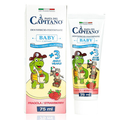 

Captain (Capitano) children toothpaste (for 3 years old) strawberry flavor 75ml (European original import