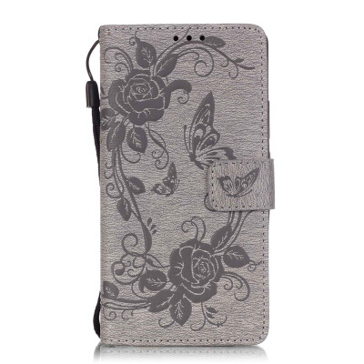 

Gray Butterfly PU Leather Flip Cover Wallet Card Holder Case for HUAWEI P9LITE