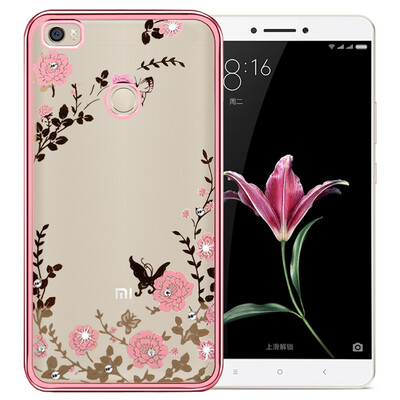 

MOONCASE Премиум [Secret Garden] Бабочка мягкая TPU Покрытие побрякушки Блеск Прозрачная задняя крышка чехол для Xiaomi Mi Max