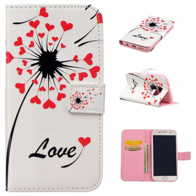 

Love heart dandelion Design PU Leather Flip Cover Wallet Card Holder Case for SAMSUNG Galaxy S7 Plus