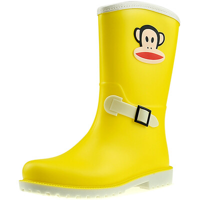 

PaulFrank mouth monkey rain boots fashion boots in the tube color water shoes PF1003 yellow 40 yards