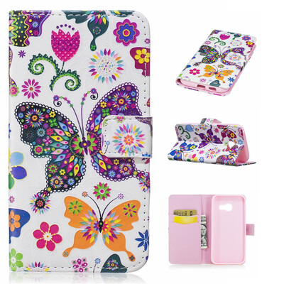 

Colorful Butterfly Design PU Leather Flip Cover Wallet Card Holder Case for Samsung Galaxy A5 2017A520