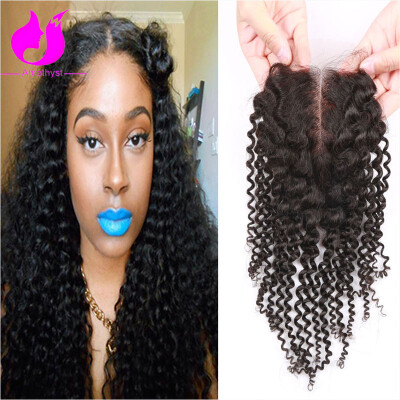 

Ametheyst Kinky Curly Middle Part Brazilian Lace Closure