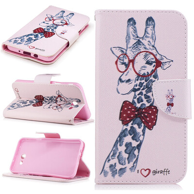 

Giraffe Design PU Leather Flip Cover Wallet Card Holder Case for SAMSUNG Galaxy J7 2017J727P