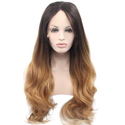 

Iwona Synthetic Hair Lace Front Long Wavy Ombre Blonde Wig