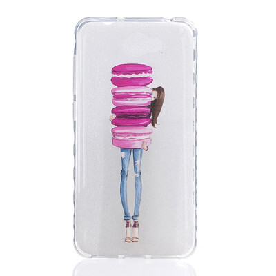 

Girl holding cake Pattern Soft Thin TPU Rubber Silicone Gel Case Cover for HUAWEI Y5 II