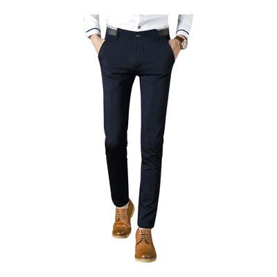 

Zhuo поэзии щитовые брюки мужской бизнес случайные брюки четыре сезона пункта брюки Тонкий стильный мужские брюки QT5003-K1555 Navy 32