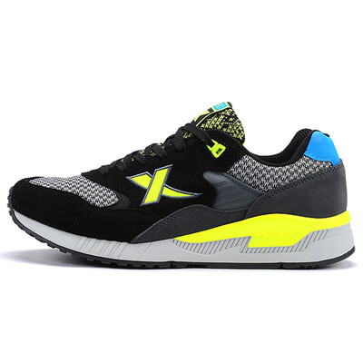 

(XTEP) men's shoes retro fashion casual stitching shoes casual shoes sports shoes 985419325608 black and green 42 yards