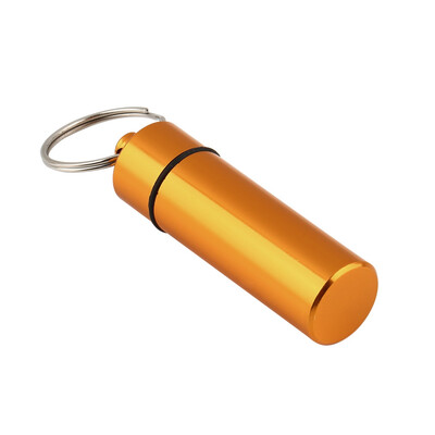 

Алюминиевая Pill Box Case Держатель бутылки Cache Keychain снадобья Контейнер Водонепроницаемый