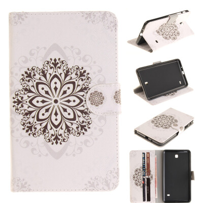 

Datura flowers Style Embossing Classic Flip Cover with Stand Function and Credit Card Slot for SAMSUNG Galaxy Tab 4 T230