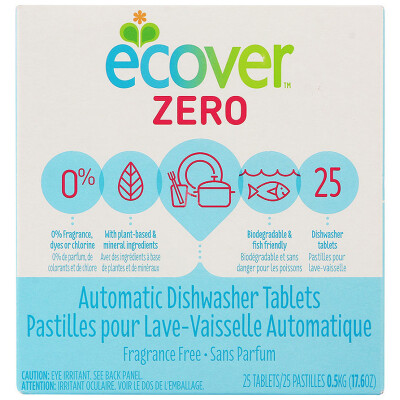 

ECOVER eco-friendly flavor-free dishwasher 500 grams (25 tablets)