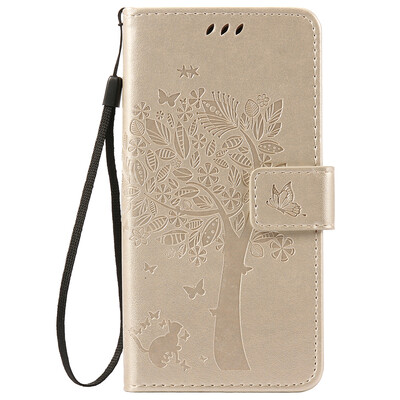 

Gold Tree Design Кожа PU флип крышки Кошелек Карты Держатель чехол для HUAWEI Enjoy 5