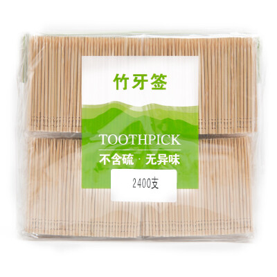 

Two-shot disposable bamboo toothpicks environmental protection bags of health sales of large packaging 2400 toothpicks YQ