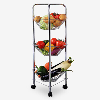 

Ou Runzhe kitchen shelves T - type three - tier pulley vegetable racks shelves shelves