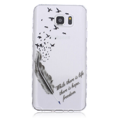 

Feathers and birds Pattern Soft Thin TPU Rubber Silicone Gel Case Cover for SAMSUNG GALAXY Note 5