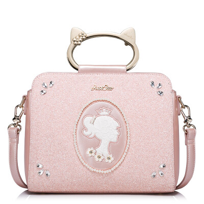 

JUST STAR JUST STAR handbags original design trendy bag leisure Messenger bag cute cat shoulder bag female taste hand bag JS163 pink