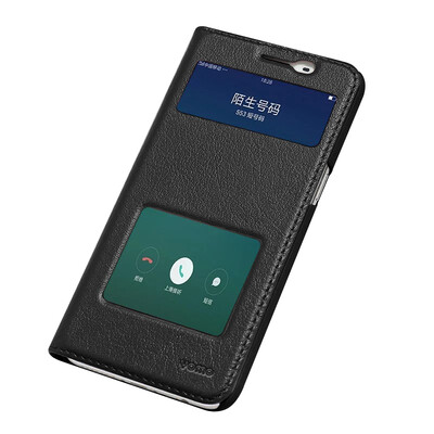 

YOMO oppo R9s mobile phone shell first layer leather case protective cover oppor9s mobile phone case leather phone case black