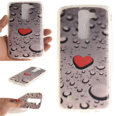 

Heart-shaped water droplets Pattern Soft Thin TPU Rubber Silicone Gel Case Cover for LG K8