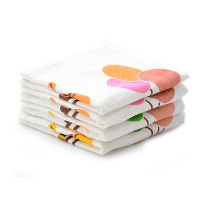 

Bamboo a bamboo fiber square bamboo charcoal gauze baby mouth towel baby children sweat towel bamboo cotton double deer printing four pieces