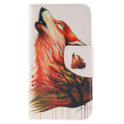 

Brown wolf Design PU Leather Flip Cover Wallet Card Holder Case for Nokia Lumia N630