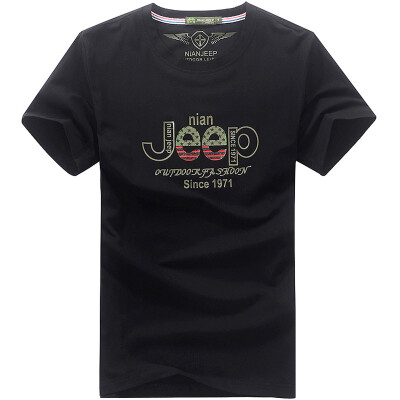 

Jeep Shield NIAN JEEP Short Sleeve T-Shirt Men&39s Round Outdoors Mountaineering Leisure T-Shirt 9273 Black 2XL